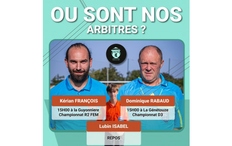 Où sont nos arbitres?