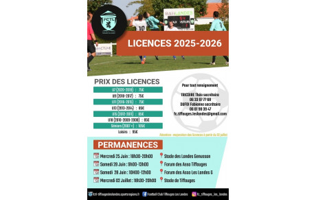 INSCRIPTIONS SAISON 2025 - 2026